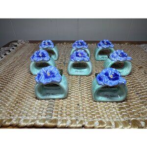 Kathy Hatch Pansy Napkin Rings- Set of 8 2003